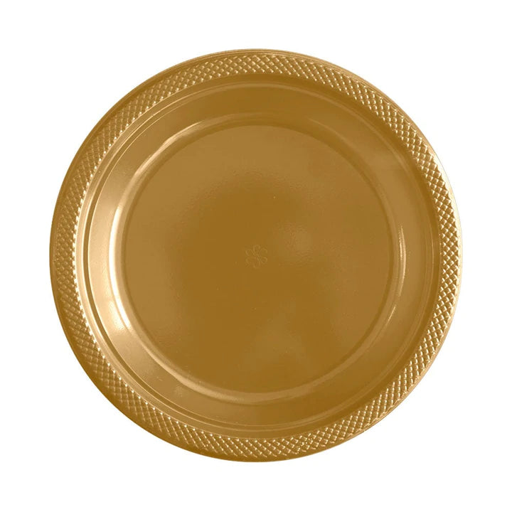 Plato Redondo Deluxe Dorado 9" (22 cm) x10 unidades Sempertex