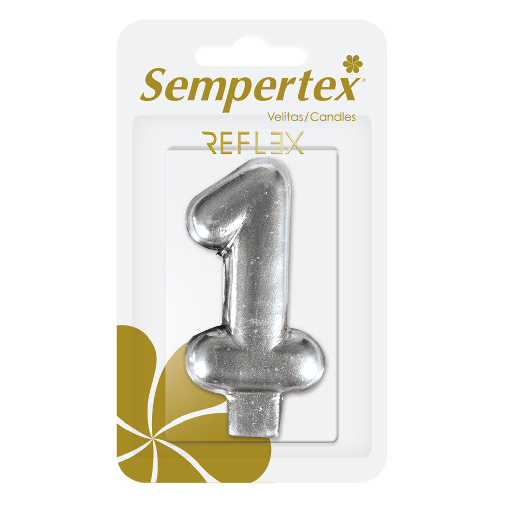Vela numérica reflex plateada # 1 Sempertex