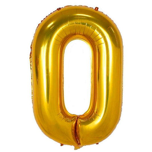 Número 0 metalizado dorado de 16" (40 cm)