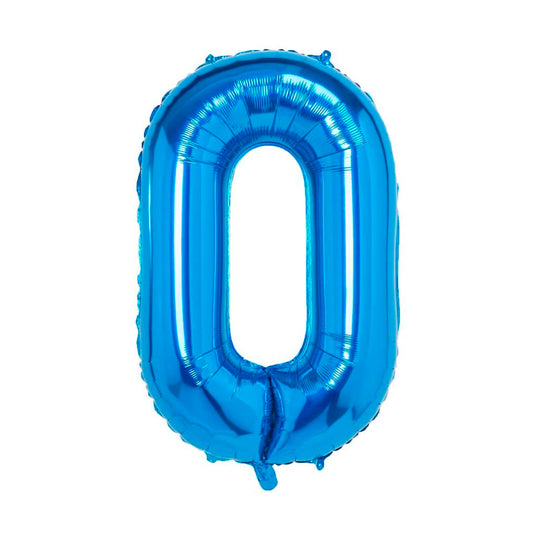 Número 0 Metalizado Azul de 32" (80 cm)