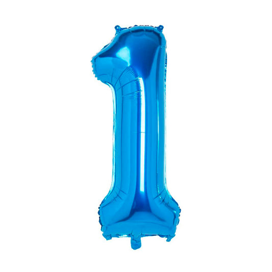 Número 1 Metalizado Azul de 18" (45 cm)