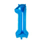 Número 1 Metalizado Azul de 18" (45 cm)