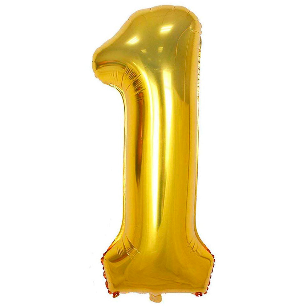Número 1 metalizado dorado de 16" (40 cm)
