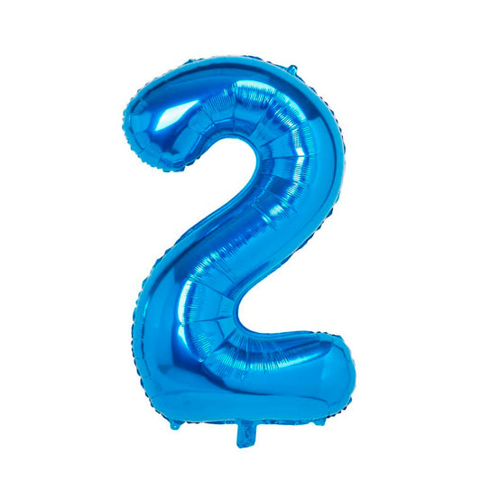 Número 2 Metalizado Azul de 18" (45 cm)