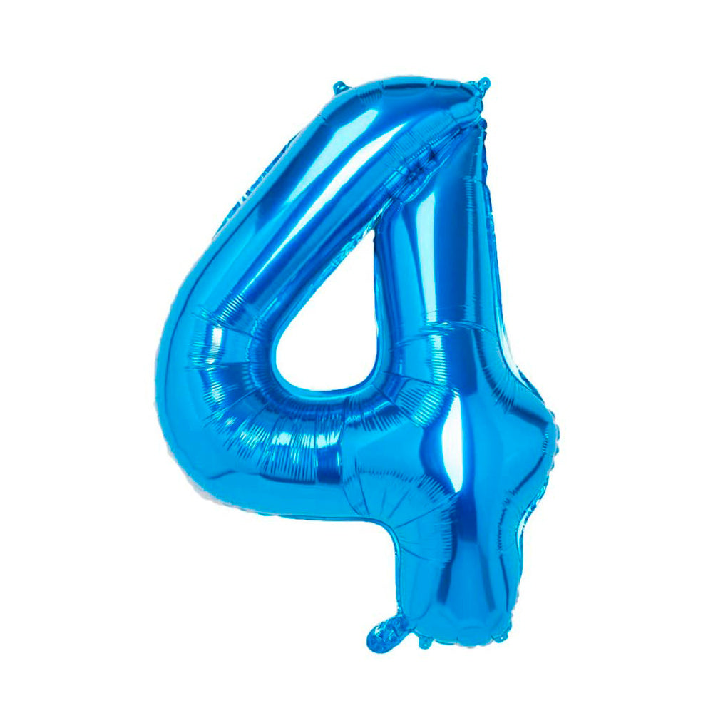 Número 4 Metalizado Azul de 18" (45 cm)