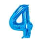 Número 4 Metalizado Azul de 18" (45 cm)