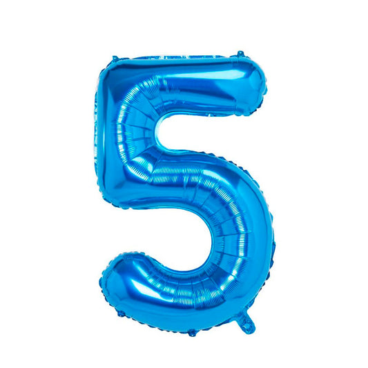 Número 5 Metalizado Azul de 32" (80 cm)