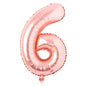 Número 6 metalizado oro rosa de 32" (80 cm)