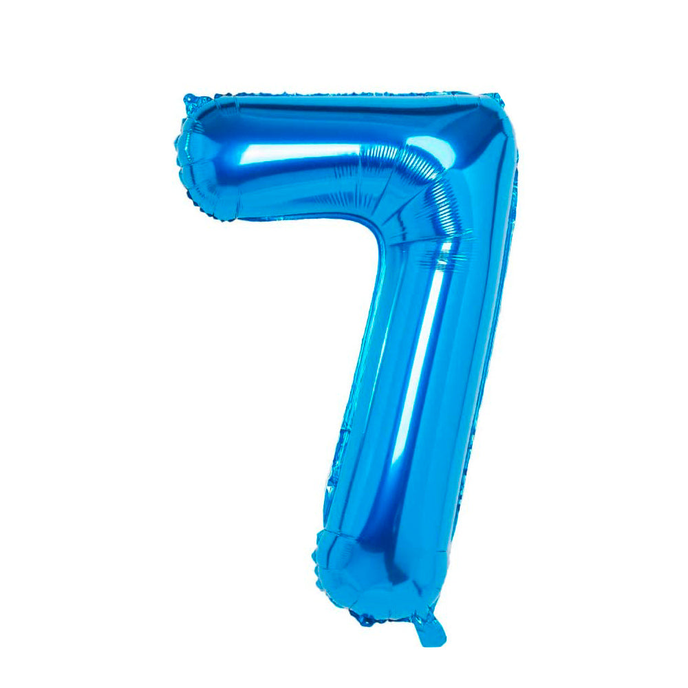 Número 7 Metalizado Azul de 32" (80 cm)