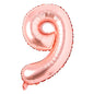 Número 9 metalizado oro rosa de 32" (80 cm)