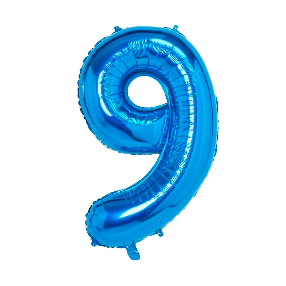 Número 9 Metalizado Azul de 32" (80 cm)