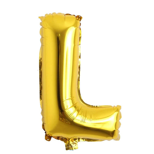 Globo Letra metalizada L dorada de 16" (40 cm)