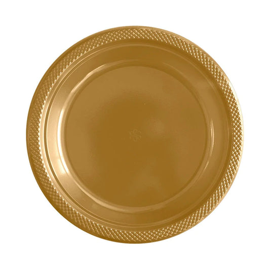 Plato Redondo Deluxe Dorado 9" (22 cm) x10 unidades Sempertex