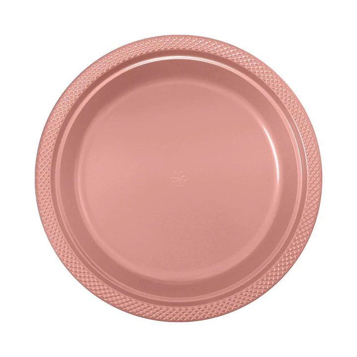Plato Redondo Deluxe Dorado Rosa 9" (22 cm) x10 unidades Sempertex