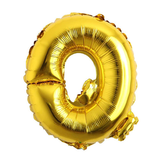Globo Letra metalizada Q dorada de 16" (40 cm)