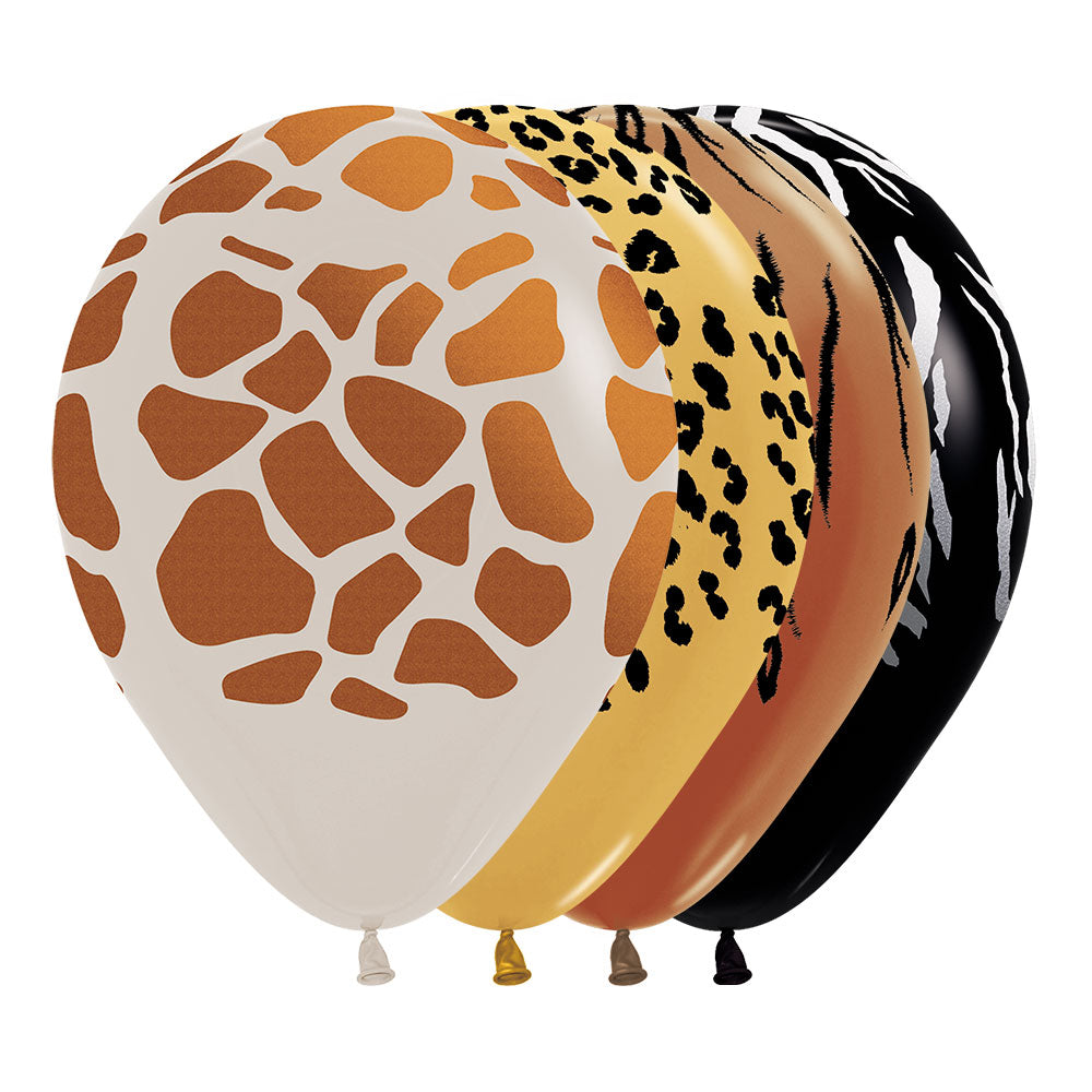 Globo Impreso Infinity Surtido Animal Print R5 x4 unidades Sempertex anm