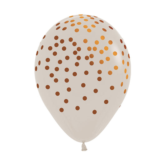 Globo Impreso Infinity Fashion Arena Confetti Tinta Cobre R12 x50 unidades Sempertex