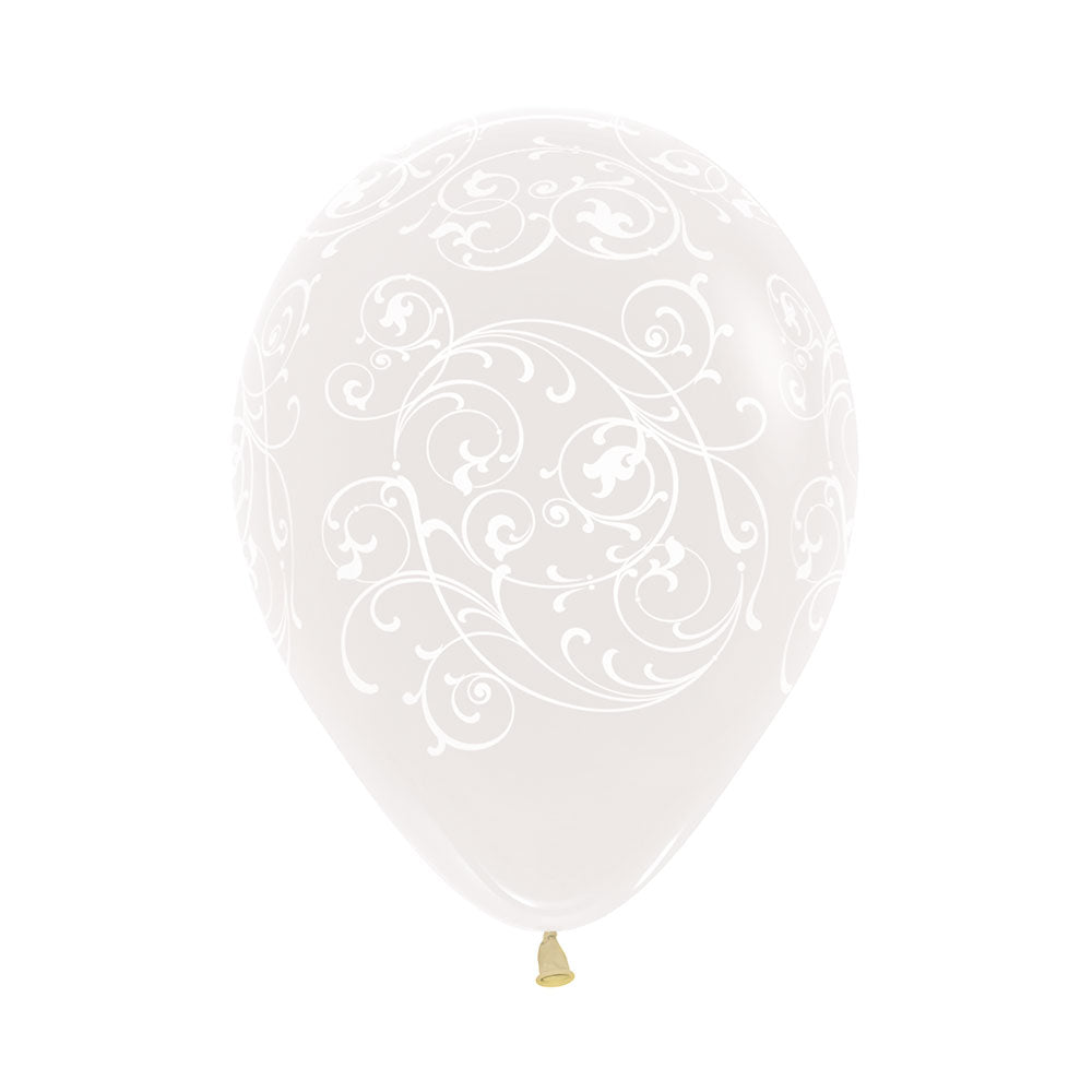 Globo Impreso Infinity Transparente Filigree R12 x50 unidades Sempertex