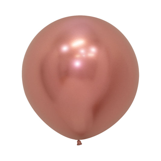 Globo Reflex Cromado Dorado Rosa R24 x3 unidades Sempertex