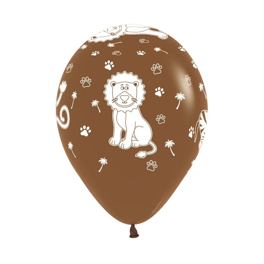 Globo Impreso Infinity Surtido Animales de la Selva R12 x4 unidades Sempertex anm