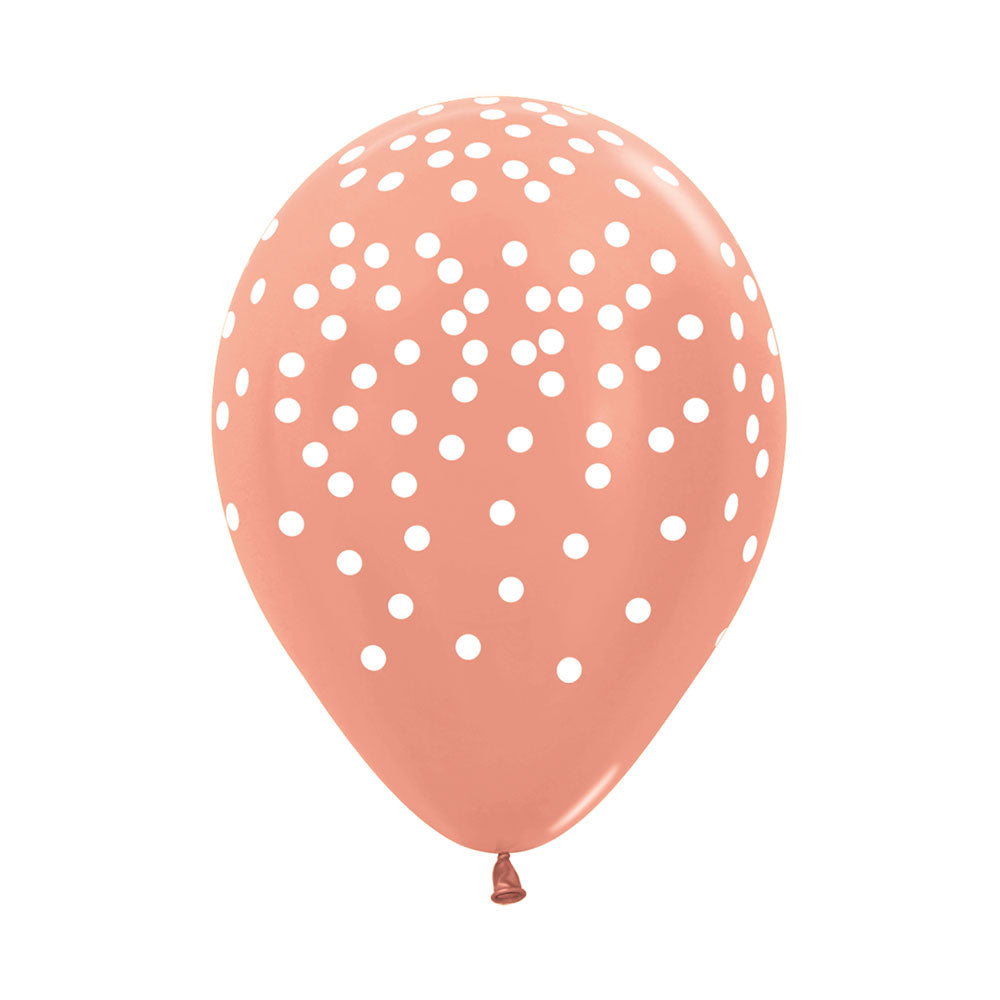 Globo Impreso Infinity Metal Dorado Rosa Confetti R12 por unidad Sempertex