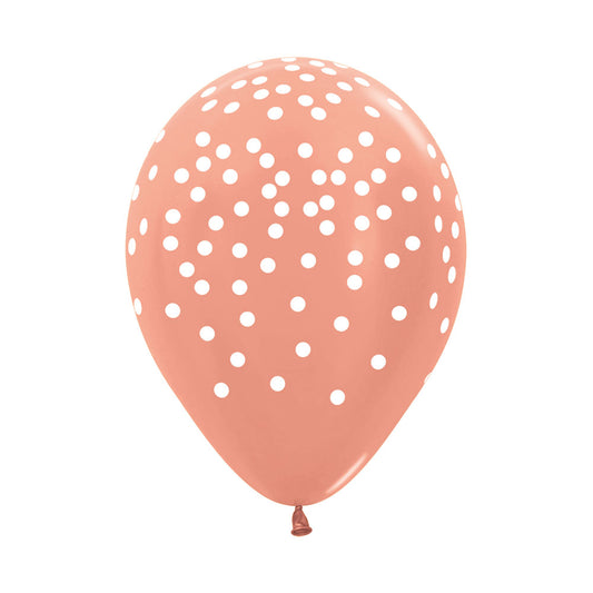 Globo Impreso Infinity Metal Dorado Rosa Confetti R12 por unidad Sempertex