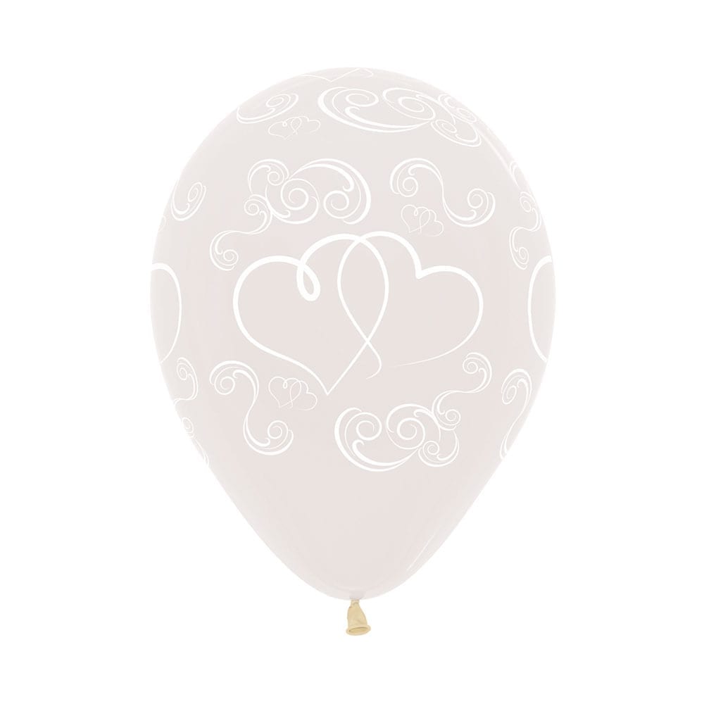 Globo Impreso Infinity Transparente Corazones Cruzados R12 por unidad Sempertex