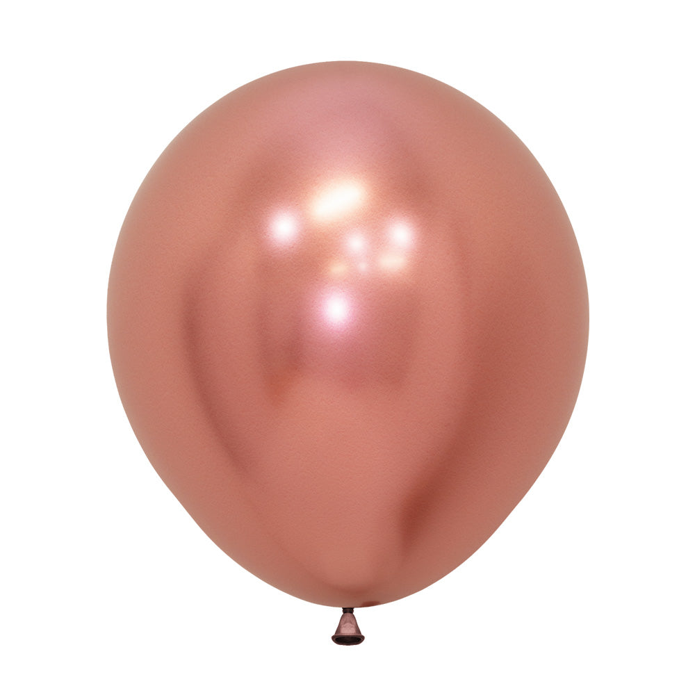 Globo Reflex Cromado Dorado Rosa R18 x6 unidades Sempertex
