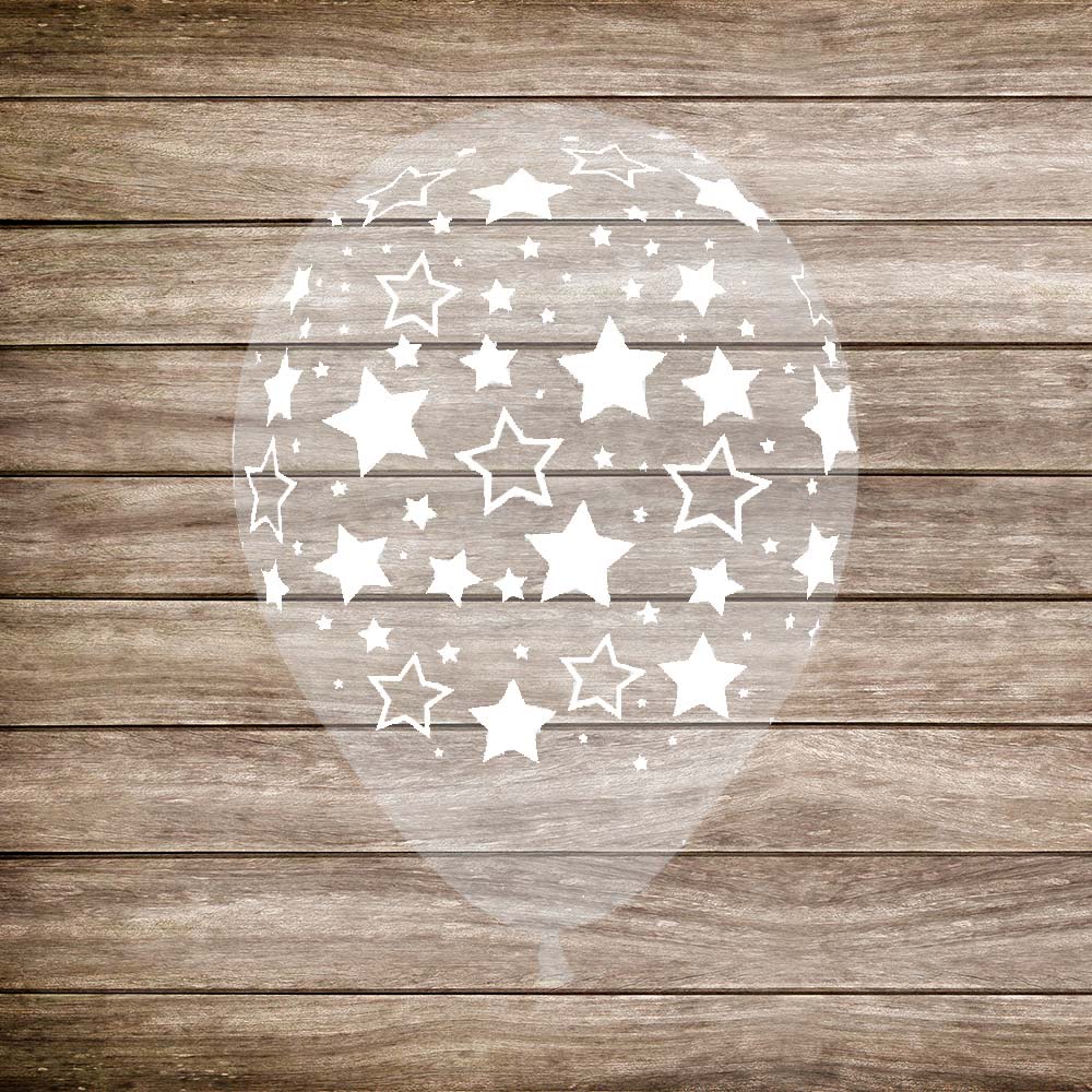 Globo Impreso Infinity Transparente Estrellas Bold R12 x50 unidades Sempertex