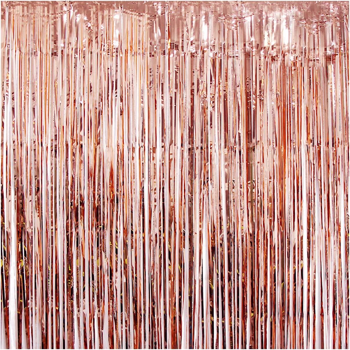 Cortina metalizada oro rosa de 1x1.9 metros