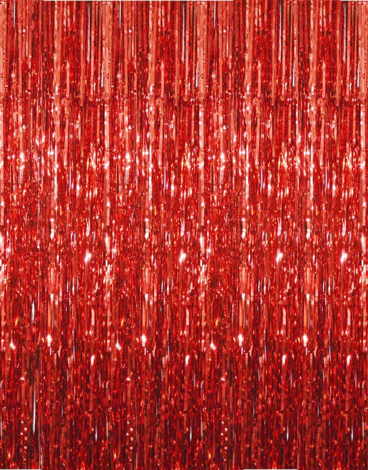 Cortina metalizada roja de 1x1.9 metros